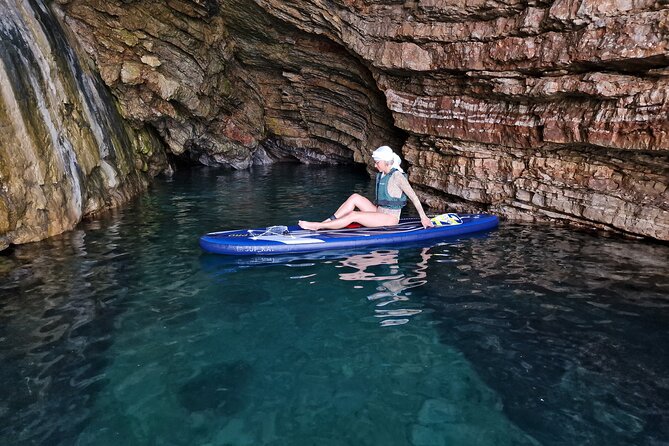 Small group kayaking tour from Budva to Sveti Nikola island caves - Paddling past Zavala Peninsula
