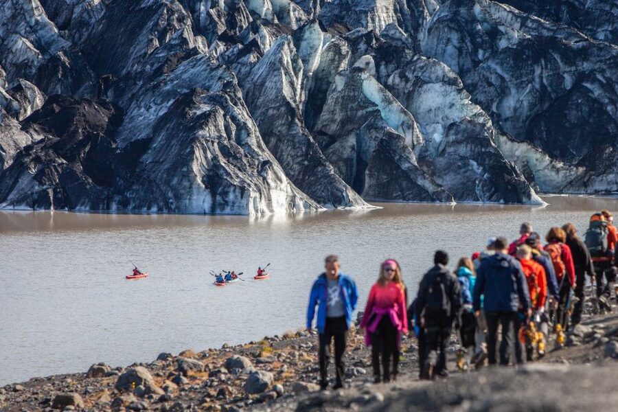 Sólheimajökull: Guided Kayaking Tour on the Glacier Lagoon - Sólheimajökull from a kayak, not a roadside viewpoint