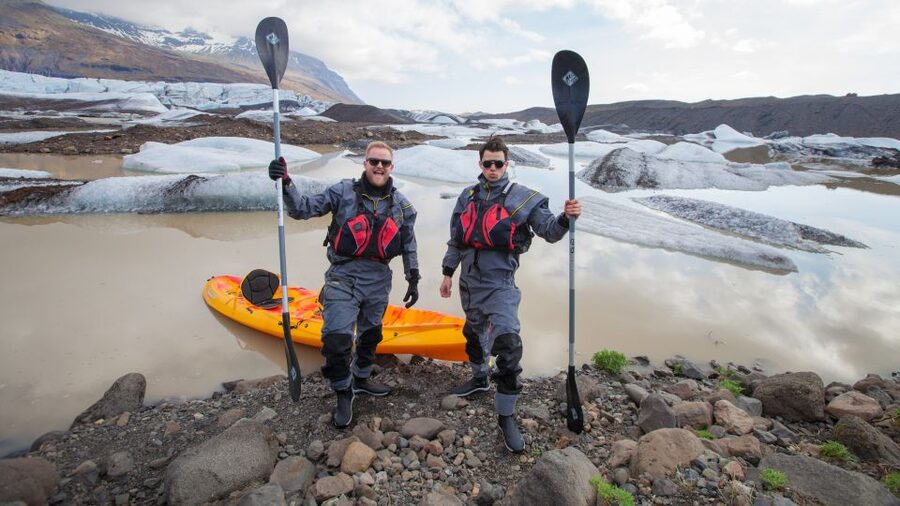 Sólheimajökull: Guided Kayaking Tour on the Glacier Lagoon - The rocky walk to the lagoon