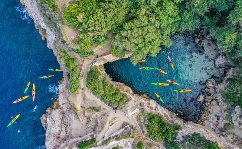 Sorrento: Guided Kayak Tour + Free 1h Paddleboarding - Queen Giovanna’s Baths and the ancient swimming area