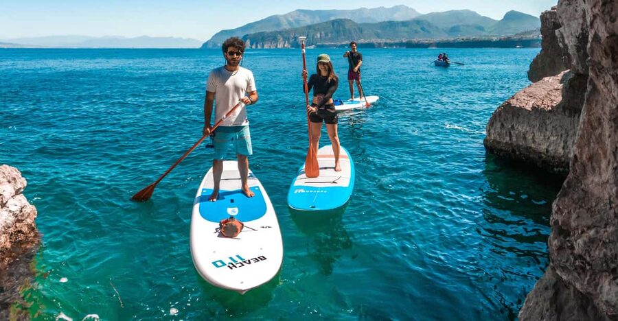 Sorrento: SUP Paddleboard Tour to Bagni Regina Giovanna - Swimming, photos, and the practical extras