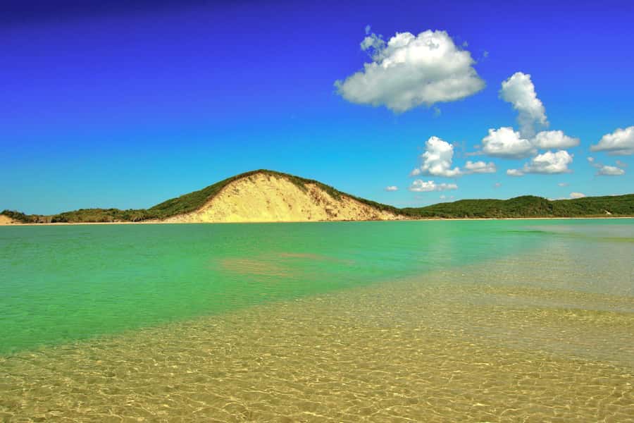 Stand Up Paddle at Double Island Point + 4x4 Beach Drive - Learning to stand up on calm water