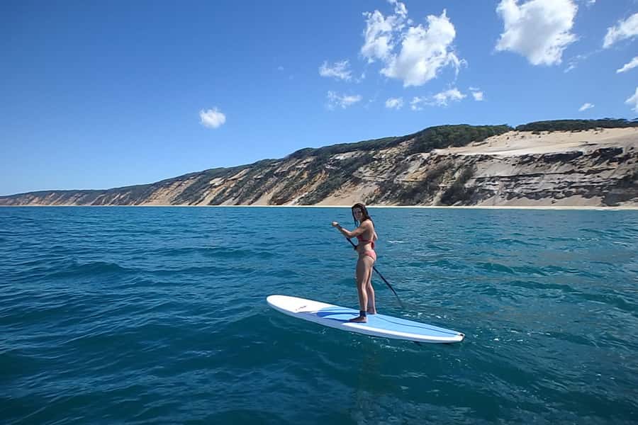 Stand Up Paddle at Double Island Point + 4x4 Beach Drive - Choosing between cruising and gentle SUP surfing