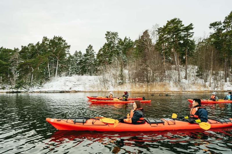 Stockholm: Winter Kayaking, Swedish Fika, and Hot Sauna - Paddling past Vaxholm Fortress