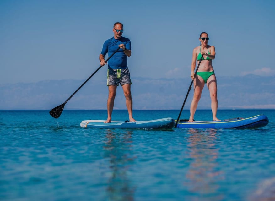 SUP Safari - Catamaran Cruise Dia Island & Gourmet Delights! - Catamaran comfort after the active part