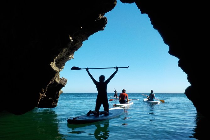 SUP Tour in Algarve Ingrina Caves w/ Snorkeling & Photos Included - Paddling toward Ingrina and Barranco beaches