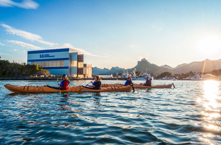 Svolvær: Evening Kayaking Adventure - Leaving Svolvær Harbor by Double Kayak