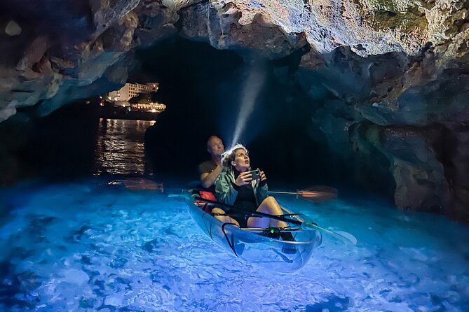 Transparent Kayak Night Glow Experience from Pula - What the transparent kayak lets you see