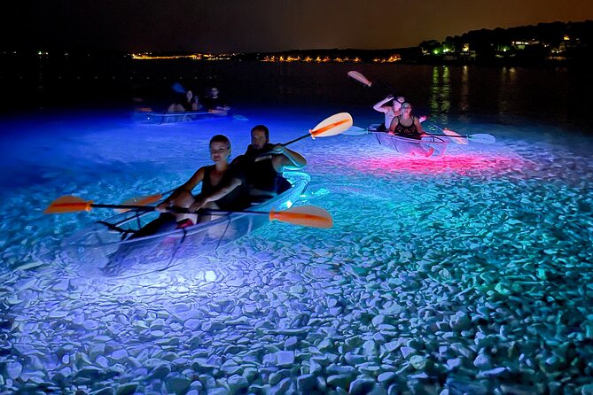 Transparent Kayak Night Glow Experience from Pula - Paddling along the Pula coast