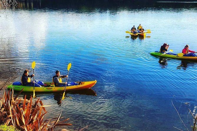 Twilight Glowworm Kayak Tour – Lake Karapiro - Paddling Lake Karapiro before sunset