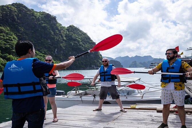 Unique Halong Private Day Cruise - Fishing Village, Kayak - Kayaking or bamboo boat through the bay
