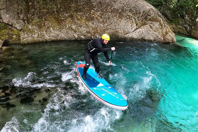 Whitewater Paddle Boarding on Soca River - The flat-water warm-up builds confidence