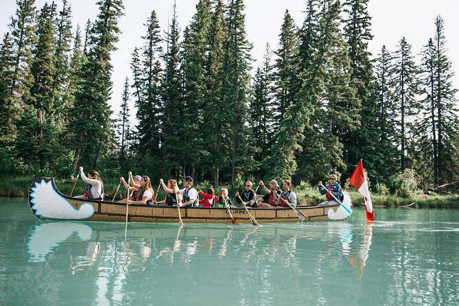 Wildlife on the Bow | Big Canoe Tour in Banff National Park - Getting settled in a 12-seat canoe