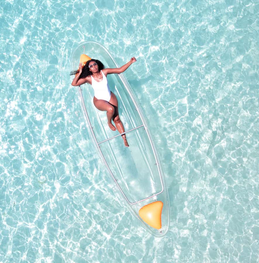 Zanzibar: Transparent Kayak and Drone (with Pickup Included) - The real value at $45